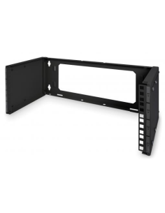 
Soporte de pared 4U, 195 x 505 x 250 mm profundidad ajustable, apilable, negro (RAL 9005)