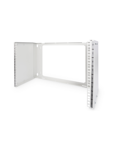 Soporte de pared 8U, 372 x 505 x 250 mm profundidad ajustable, apilable, gris (RAL 7035)