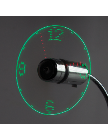 
UA0294 Ventilador USB con indicador de hora, color plateado  Logilink