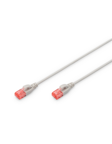 
DK-1617-015S DIGITUS - Latiguillo CAT 6 U-UTP slim, Cu, LSZH AWG 28/7, longitud 1,5 m, color gris. Permite un cableado flexib