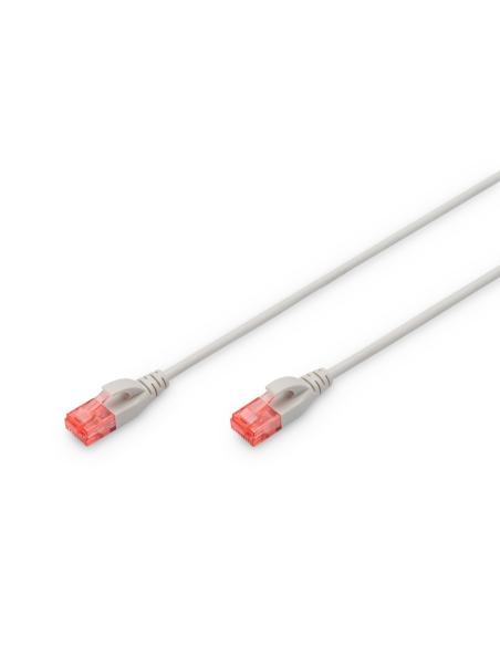 
DK-1617-015S DIGITUS - Latiguillo CAT 6 U-UTP slim, Cu, LSZH AWG 28/7, longitud 1,5 m, color gris. Permite un cableado flexib