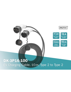 
Número de artículo: DK-3P16-100
EAN: 4016032481447

Automóvil, trifásico, 415 V, 16 A, 10 m Cable de carga tipo 2 a tipo 2