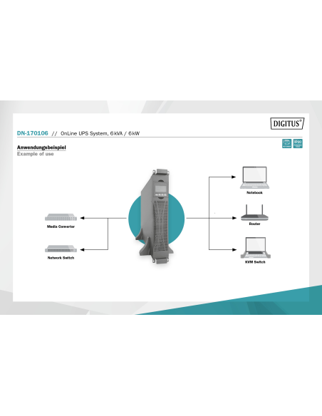 
DN-170106 DIGITUS - Módulo SAI OnLine, 6000 VA/6000 W sin baterías internas
