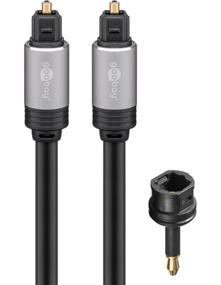 
Cable  5m Toslink M a Toslink M ø 5 mm + Adaptador mini TOSLINK conector Metal Bolsa colgar