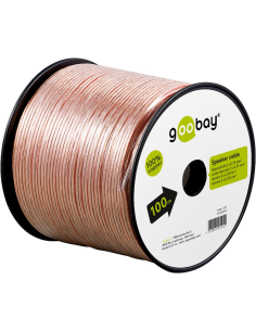 
15125 Bobina de 100 metros cable Altavoz Transparente 2x0,75mm Cobre Goobay