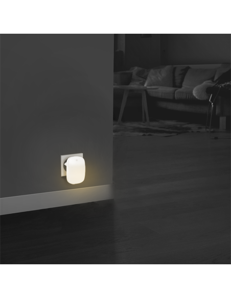 
LED014 - Luz de noche LED con sensor crepuscular, ovalada, 3014 LED x2