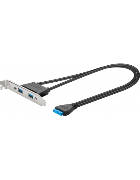 
AK-300306-002-S USB 3.0 Slot Bracket cable, 2x type A-2x10pin IDC H/H,0.25c
