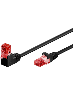 
Latiguillo CAT 6, U-UTP,  2.00 m, Negro, CCA-PVC 1x RJ45 90° Acodado Goobay