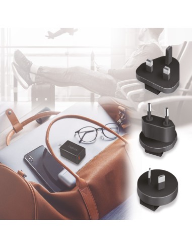 
PA0301  LOGILINK - Cargador de viaje USB, GaN, 2 puertos, USB-AF y USB-CF, 30 W, con PD