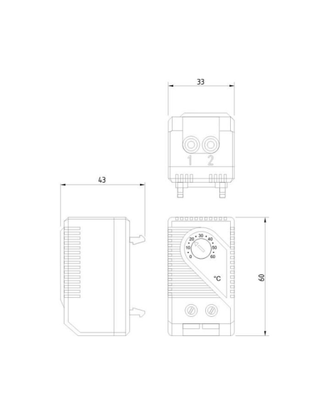 
3040004 MONOLYTH - TERMOSTATO ANALÓGICO 0+60ºC