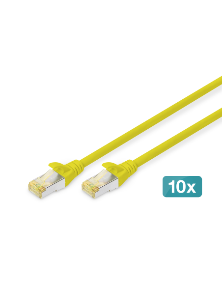 
CAT 6A S-FTP patch cord, Cu, LSZH AWG 26/7, length 2 m, 10 pieces, color yellow