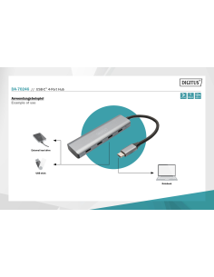 
DA-70246 DIGITUS - Hub de 4 puertos USB-C 4 USB-C 3.1 Gen1, 5 Gbps Digitus 2