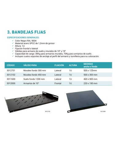 BANDEJA FIJA ADAPTABLE 1U  600-800