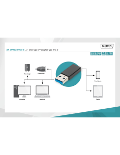 
AK-300524-000-S DIGITUS - Adaptador USB C H a USB 3.0 A M  15W 5 Gbps Negro Compacto Digitus 2