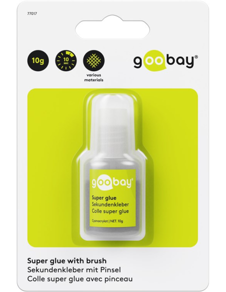 
Pegamento Super glue - 10 g pincel Goobay