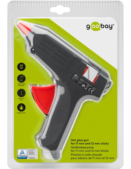 
59176   Pistola de pegamento caliente para barras de 11 - 12 mm, 20 W, incl. 2 barras de pegamento