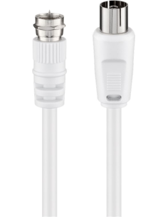 
11728 - Cable de SAT/Antenna  5m F Macho a Coaxial Macho Blanco