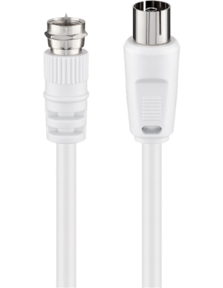 
11728 - Cable de SAT/Antenna  5m F Macho a Coaxial Macho Blanco