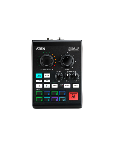 
UC8000-AT ATEN - Mezclador de audio para pódcast con IA | MicLIVE de 6 canales 