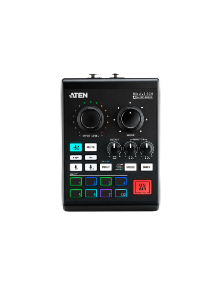 
UC8000-AT ATEN - Mezclador de audio para pódcast con IA | MicLIVE de 6 canales 