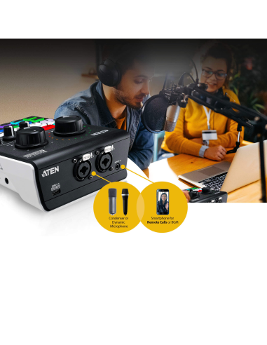 
UC8000-AT ATEN - Mezclador de audio para pódcast con IA | MicLIVE de 6 canales 