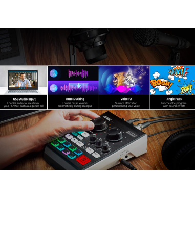 
UC8000-AT ATEN - Mezclador de audio para pódcast con IA | MicLIVE de 6 canales 