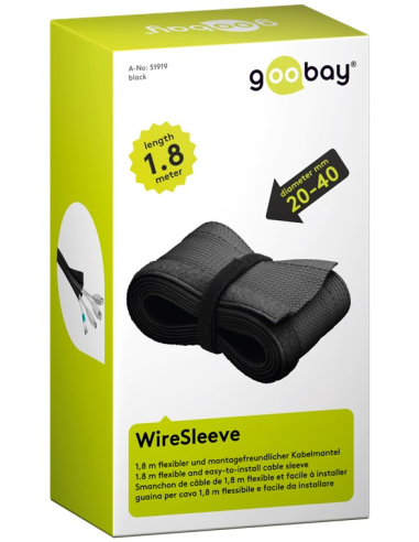 
51919 GOOBAY - Pasacable flexible y facil de instalar Negro 32 mm 1.80m Goobay