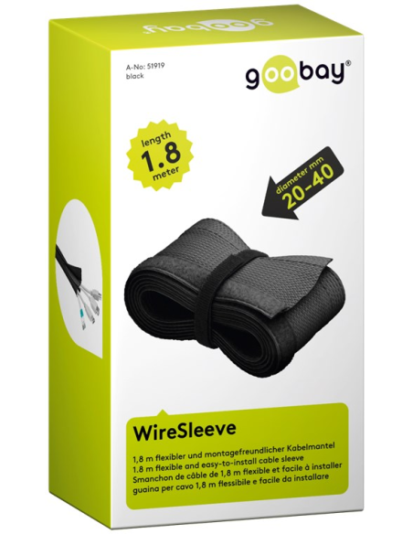 
51919 GOOBAY - Pasacable flexible y facil de instalar Negro 32 mm 1.80m Goobay
