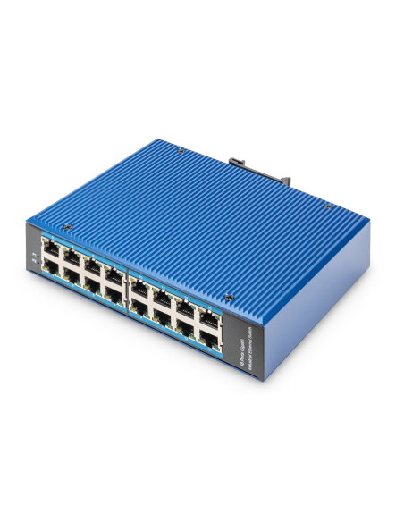 
DN-651129 DIGITUS - Conmutador industrial de 16 puertos 10/100/1000 Mbps Montaje en raíl DIN o en la pared