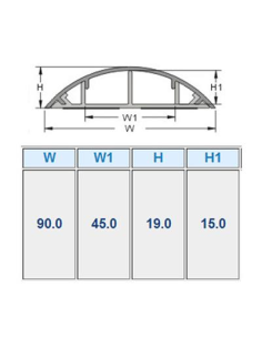 
CT4001 Cubre Cables de Suelo PVC 90mm Gris 2m ACT 2