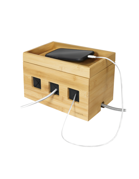 
KAB0076 Caja de Gestion de Cables o Regletas 255x140x165 mm bamboo  Logilink