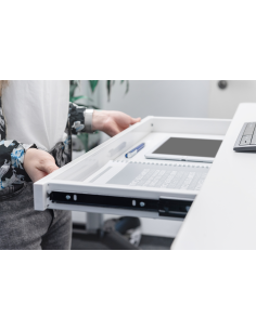 
DA-90406 DIGITUS - Mesa de altura regulable eléctricamente 120x60x12 cm top Carga 50 kg, conexiones de carga USB, blanco. 2