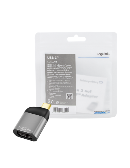 
CUA0204 LOGILINK - Adaptador USB C Macho a HDMI Hembra Compacto 8K/60 Hz (7680x4320) Logilink