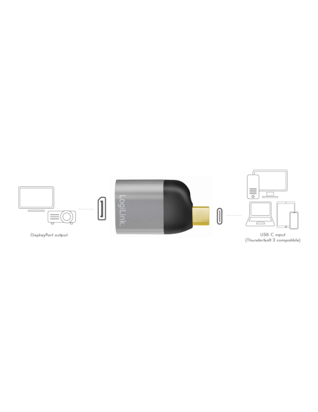 
CUA0204 LOGILINK - Adaptador USB C Macho a HDMI Hembra Compacto 8K/60 Hz (7680x4320) Logilink