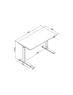 
DA-90407 DIGITUS - Mesa de altura regulable eléctricamente 120x60x18 cm top Carga 50 kg, blanco 2
