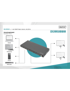 
DS-55509 DIGITUS - 4x2 HDMI Matrix Switch, 4K/60Hz Scaler, EDID, ARC, HDCP 2.2, 18 Gbps