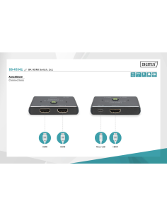 
DS-45341 DIGITUS - Conmutador HDMI  2x1 8K/60 Hz, pulsando un botón o con detección automática, sin un molesto cambio de cone 2