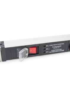 
DN-95433 DIGITUS - PDU de aluminio de 1UA, montaje en bastidor, 5 contactos de puesta a tierra 16 A, 230 V CA, 50/60 Hz, sobr