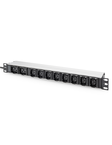 
DN-95427 DIGITUS - PDU de aluminio de 1UA, montaje en bastidor, 8 C13, 2 C19 16 A, 230 V CA, 50/60 Hz, enchufe IEC C20