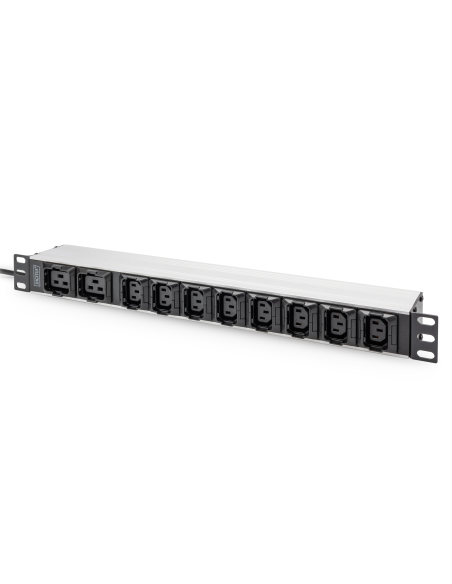
DN-95427 DIGITUS - PDU de aluminio de 1UA, montaje en bastidor, 8 C13, 2 C19 16 A, 230 V CA, 50/60 Hz, enchufe IEC C20