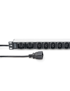
DN-95427 DIGITUS - PDU de aluminio de 1UA, montaje en bastidor, 8 C13, 2 C19 16 A, 230 V CA, 50/60 Hz, enchufe IEC C20
