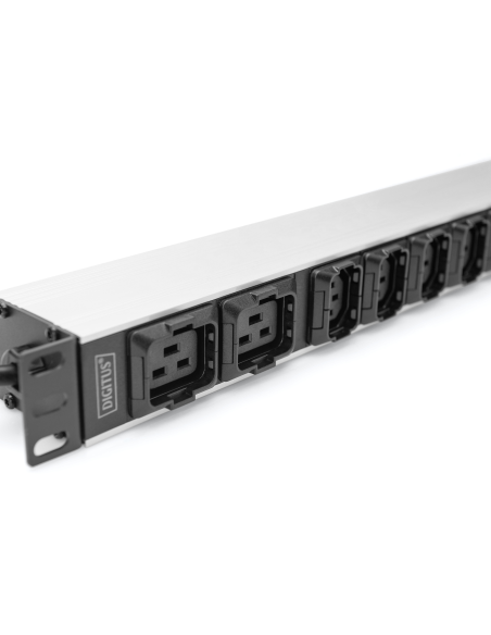 
DN-95427 DIGITUS - PDU de aluminio de 1UA, montaje en bastidor, 8 C13, 2 C19 16 A, 230 V CA, 50/60 Hz, enchufe IEC C20