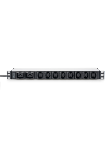 
DN-95427 DIGITUS - PDU de aluminio de 1UA, montaje en bastidor, 8 C13, 2 C19 16 A, 230 V CA, 50/60 Hz, enchufe IEC C20