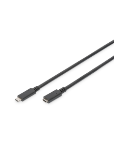 
Cable de  1,50m USB 2.0 480 MB USB-C Macho-Hembra 60W Negro