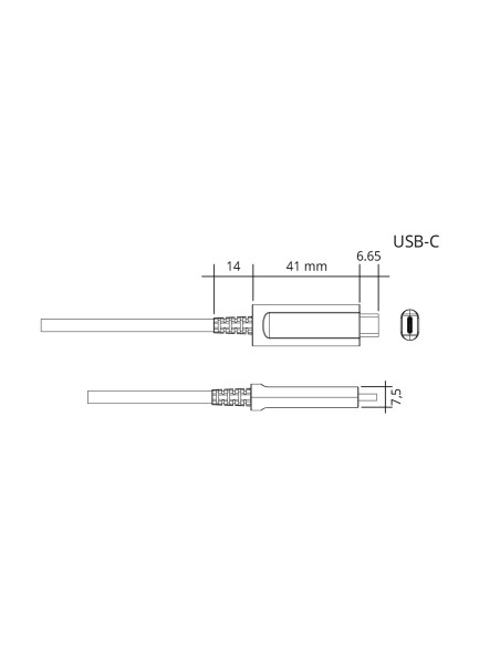 
USB-AOC-AC-MM-20 - Cable de 20 metros USB USB 3.1 Gen.1 5 Gbps AOC Hybrid USB C Macho a USB-A Macho Negro  AOC