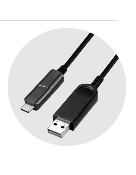 
USB-AOC-AC-MM-20 - Cable de 20 metros USB USB 3.1 Gen.1 5 Gbps AOC Hybrid USB C Macho a USB-A Macho Negro  AOC