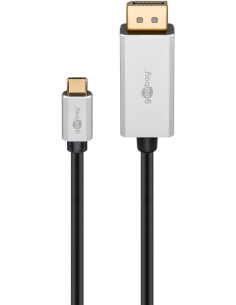 
60176 Cable Adpaptador de 2 m, USB Type-C Macho Gen 2 a DP Macho 4K @ 120 Hz y 8K @ 60 Hz Bulk
