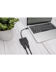 
DS-45338 DIGITUS - Hub de vídeo MST USB-C Macho a 2 X HDMI Digitus Soporta DP 1.4 (Alt Mode) con máx. 8,1 Gbps por canal, máx 2