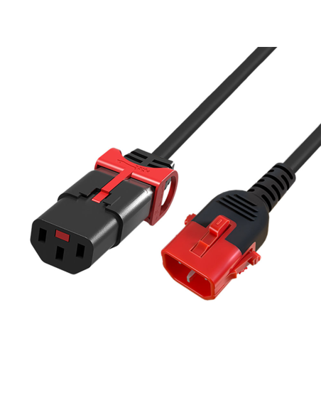 
AK5501 Cable Extension C13 a C14  0.5 m IEC Lock Dual Locking Negro, PC3600 ACT