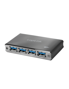 
UA0282 LOGILINK - Hub USB 3.0 de  4 puertos con alimentador, Aluminio, Logilink. El concentrador rápido admite el estándar US 2